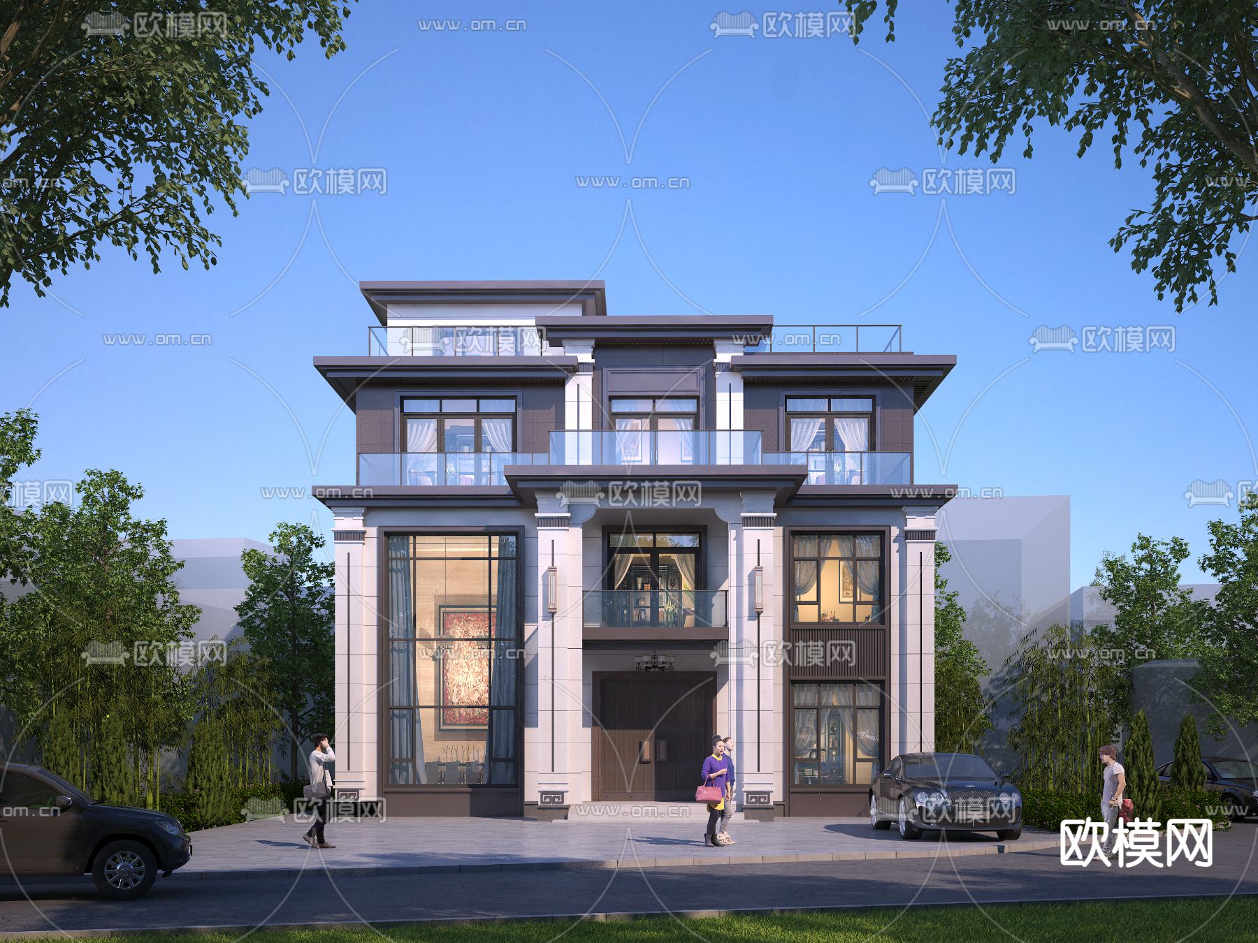 别墅外观3d模型下载
