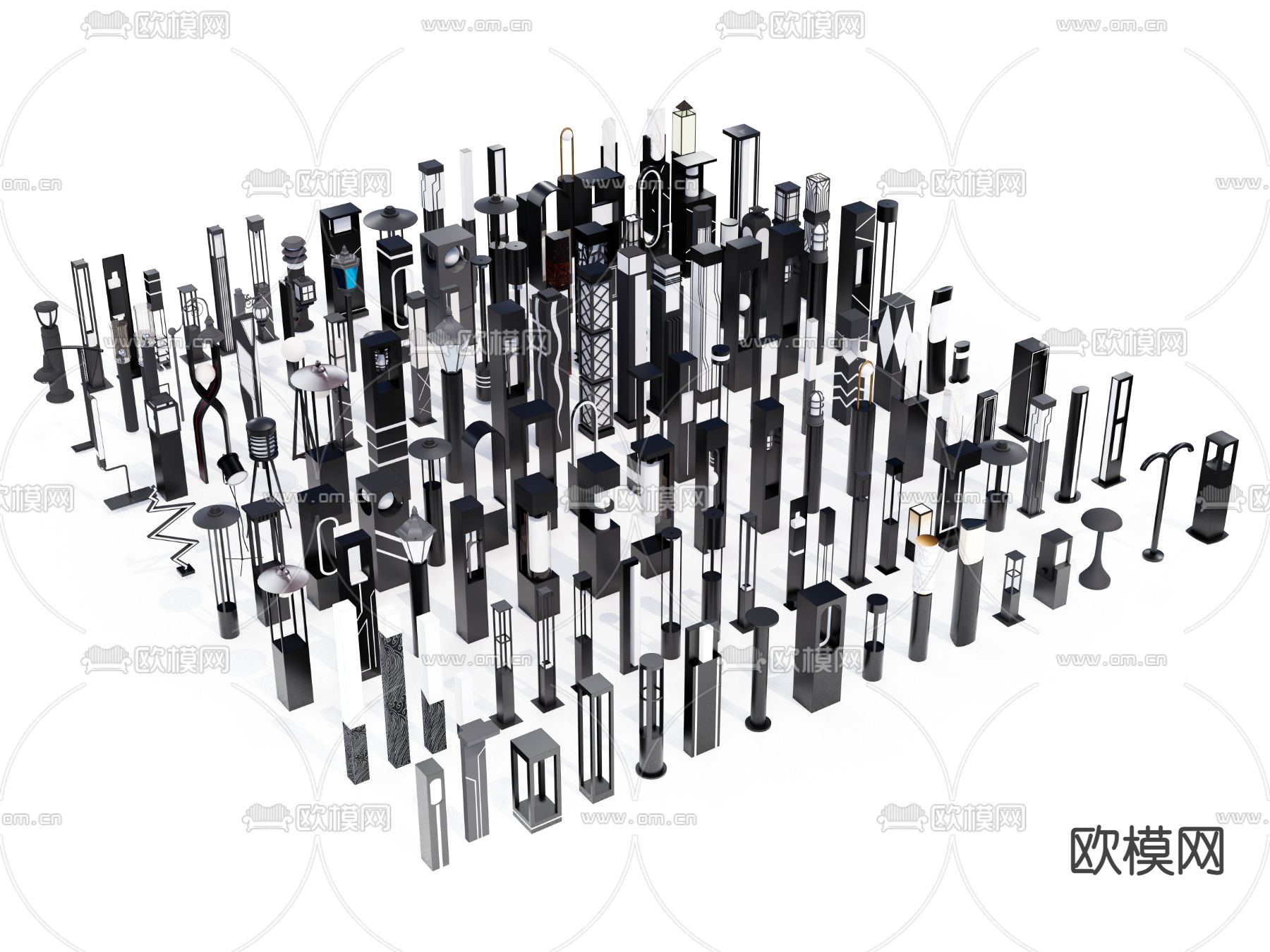 草坪灯 庭院灯 路灯su模型下载（渲染图2）