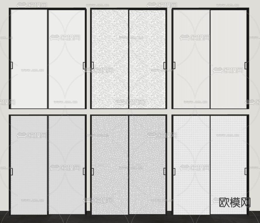 现代玻璃移门su模型下载_ID14084829_sketchup模型下载-欧模网