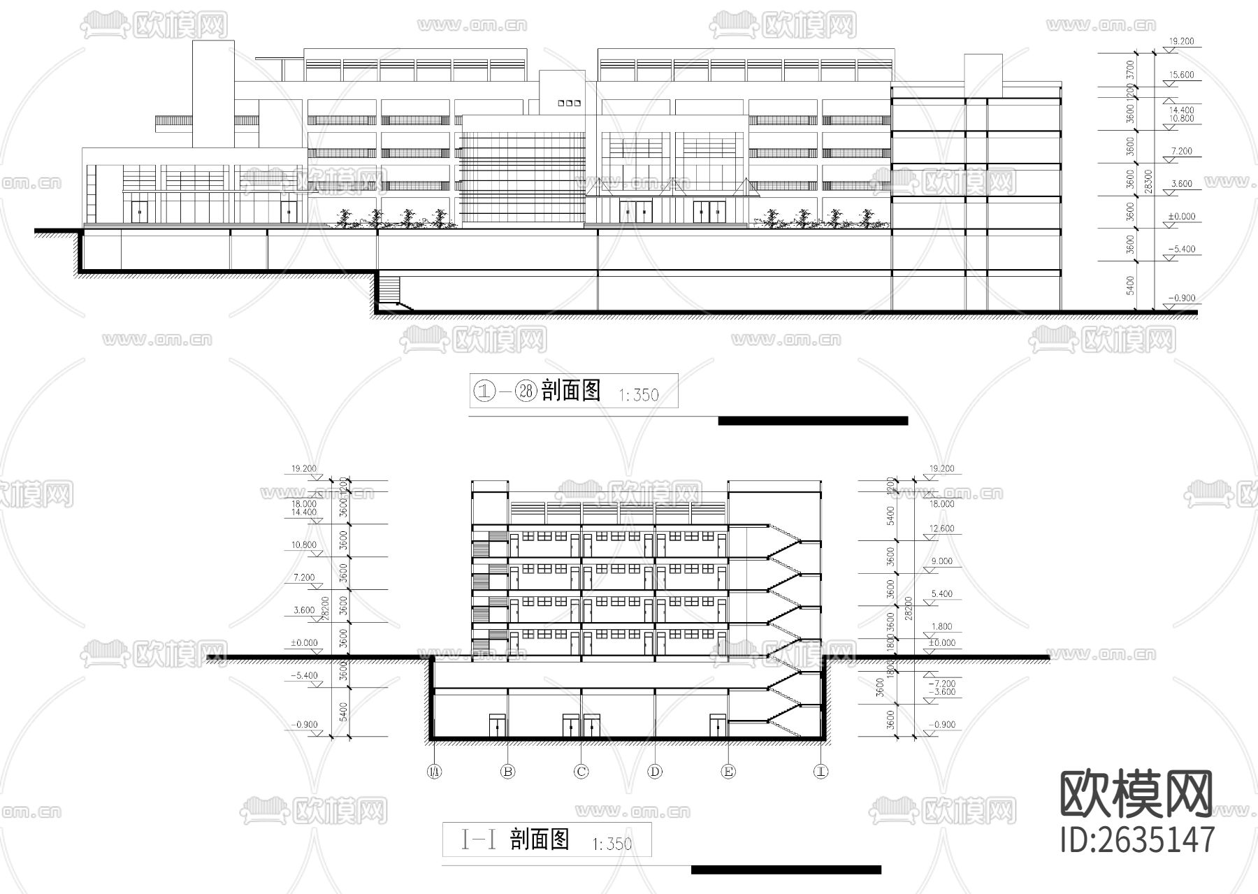 教学综合楼CAD施工图下载（渲染图5）