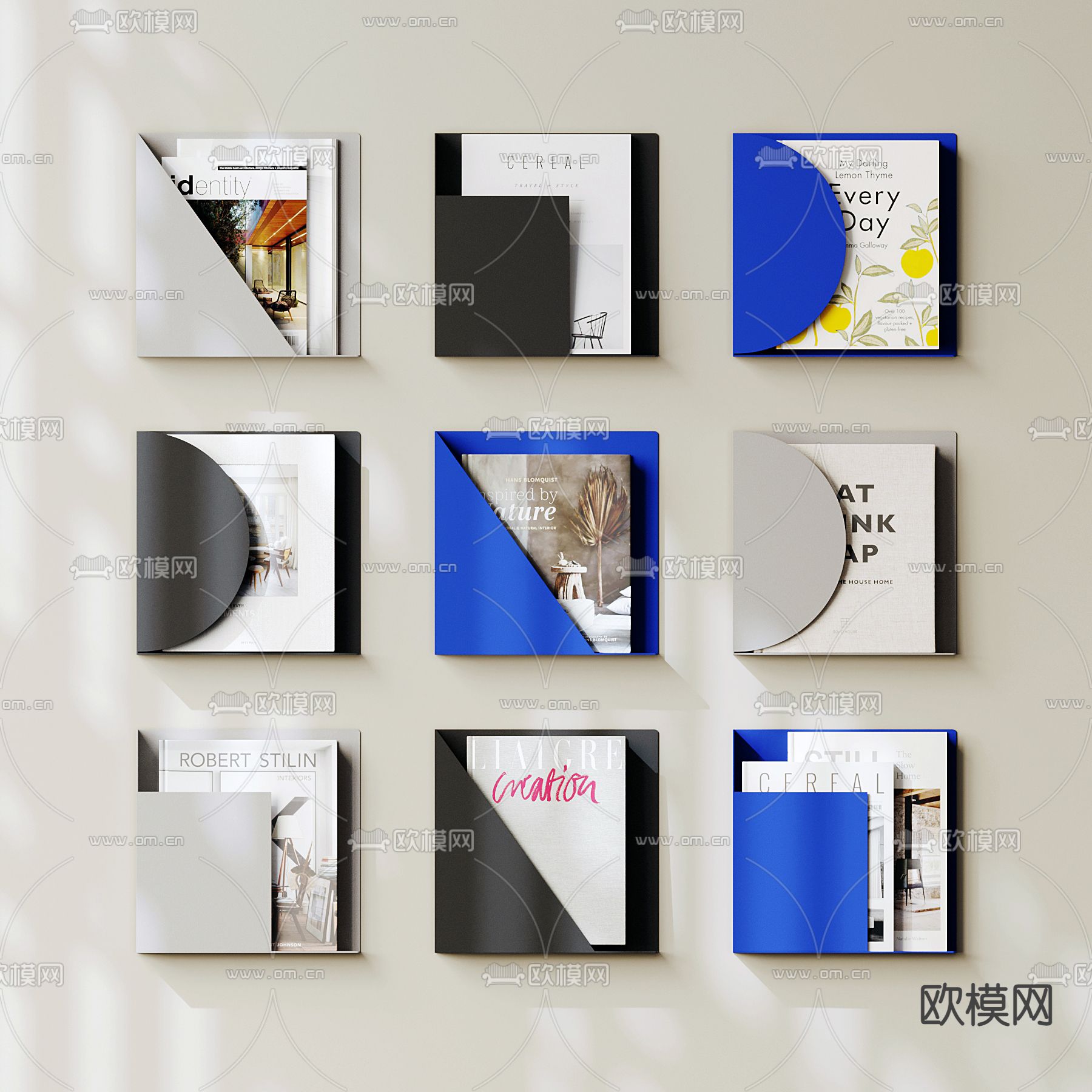 壁挂式书报架 杂志架su模型下载（渲染图1）