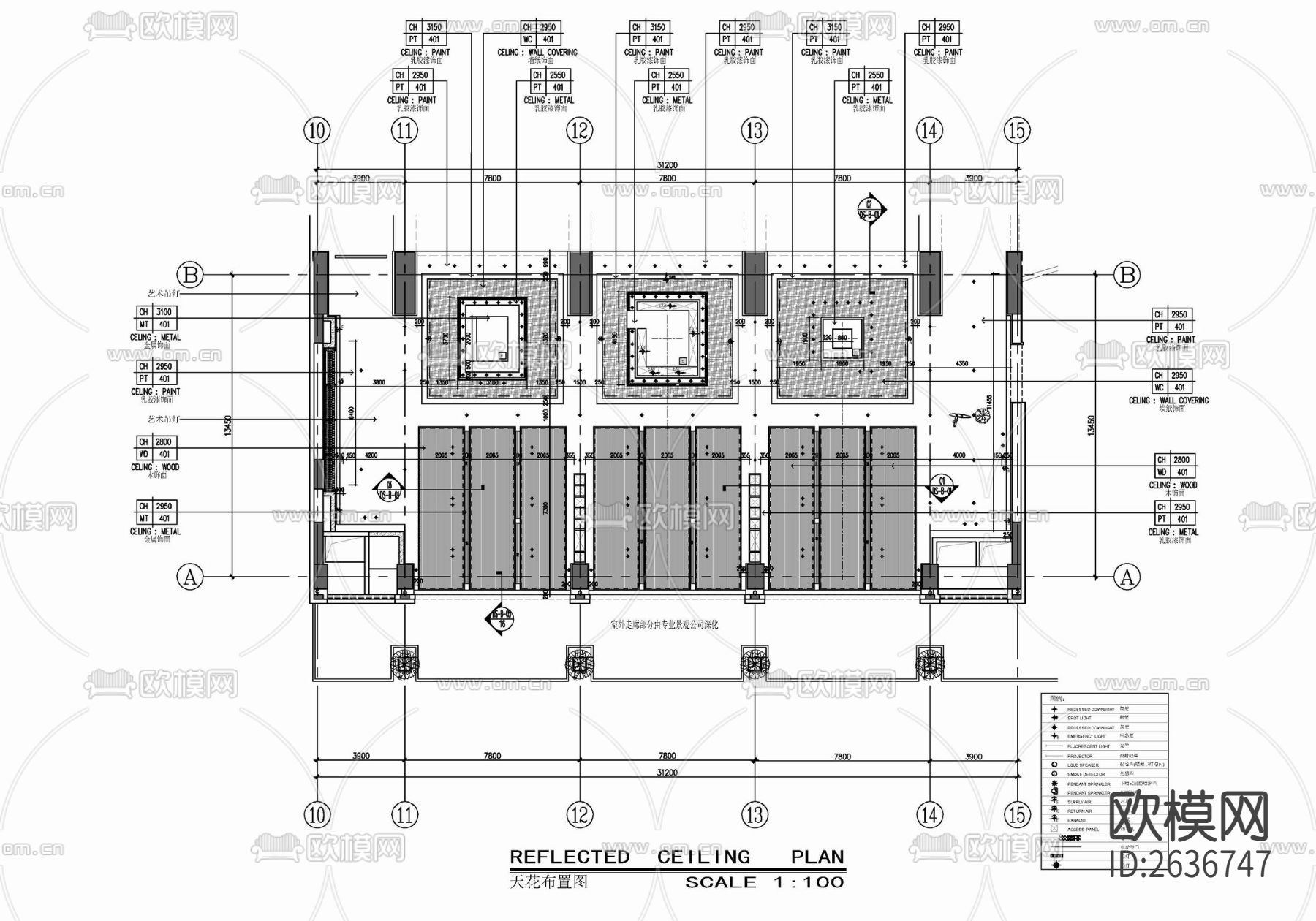 600㎡全日制餐厅CAD施工图下载（渲染图4）