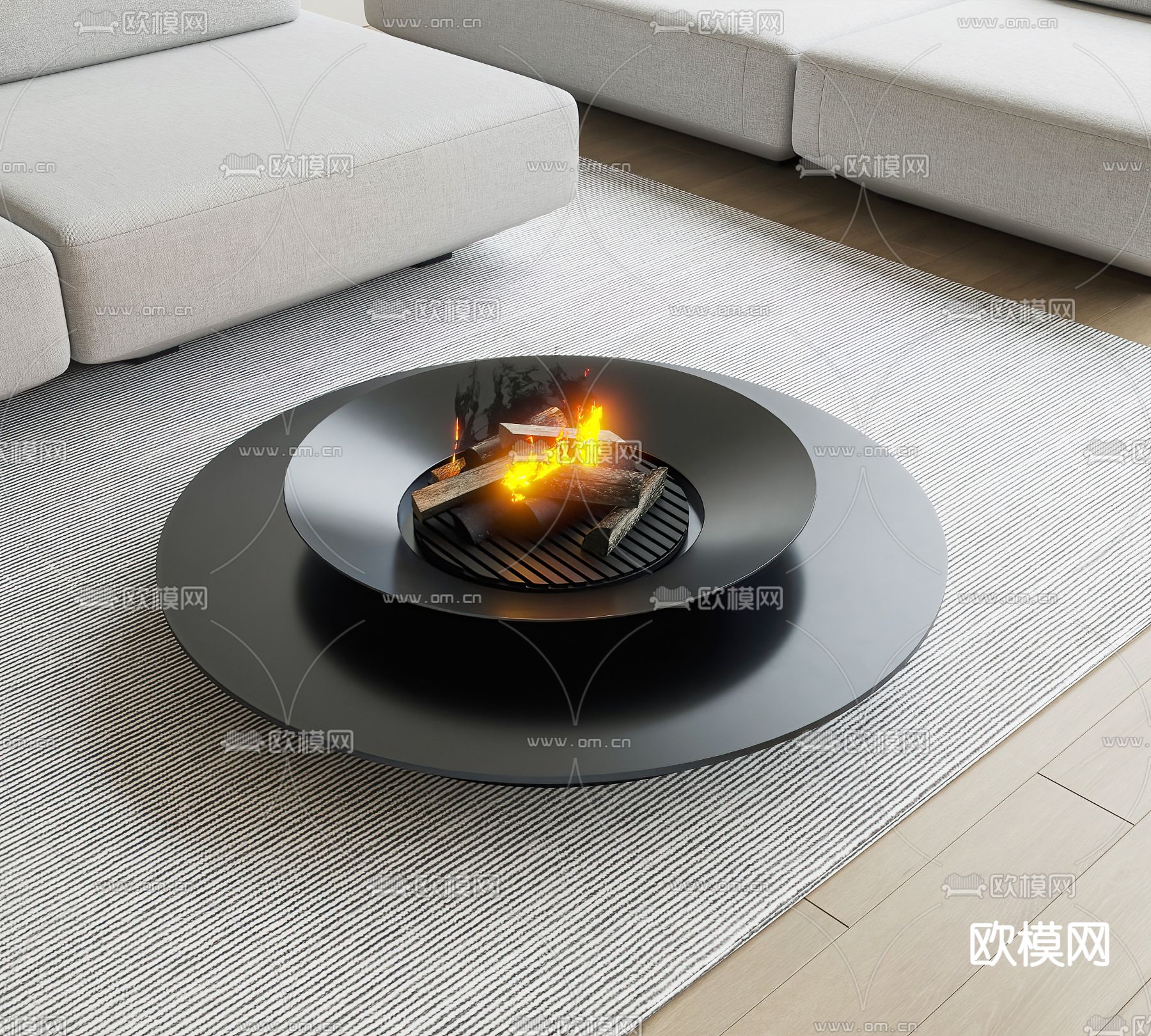 Vitra 围炉烤火su模型下载（渲染图1）