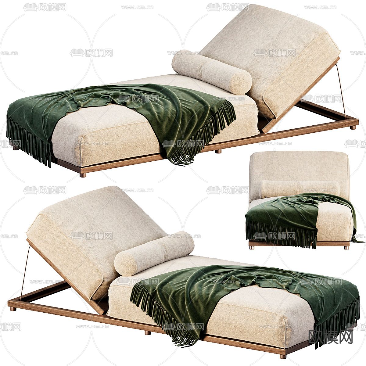 现代躺椅su模型下载（渲染图1）