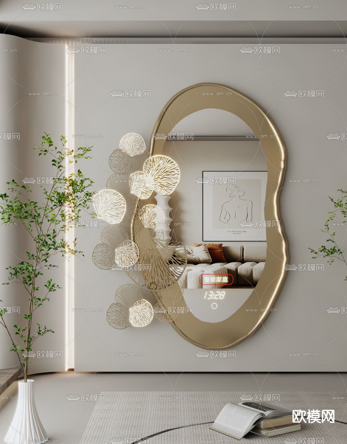 镜子 不规则镜子3d模型下载