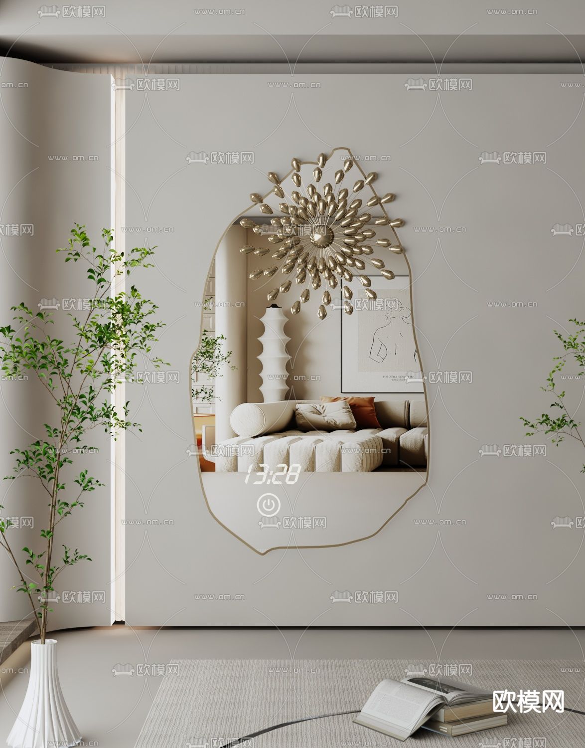 镜子 不规则镜子3d模型下载