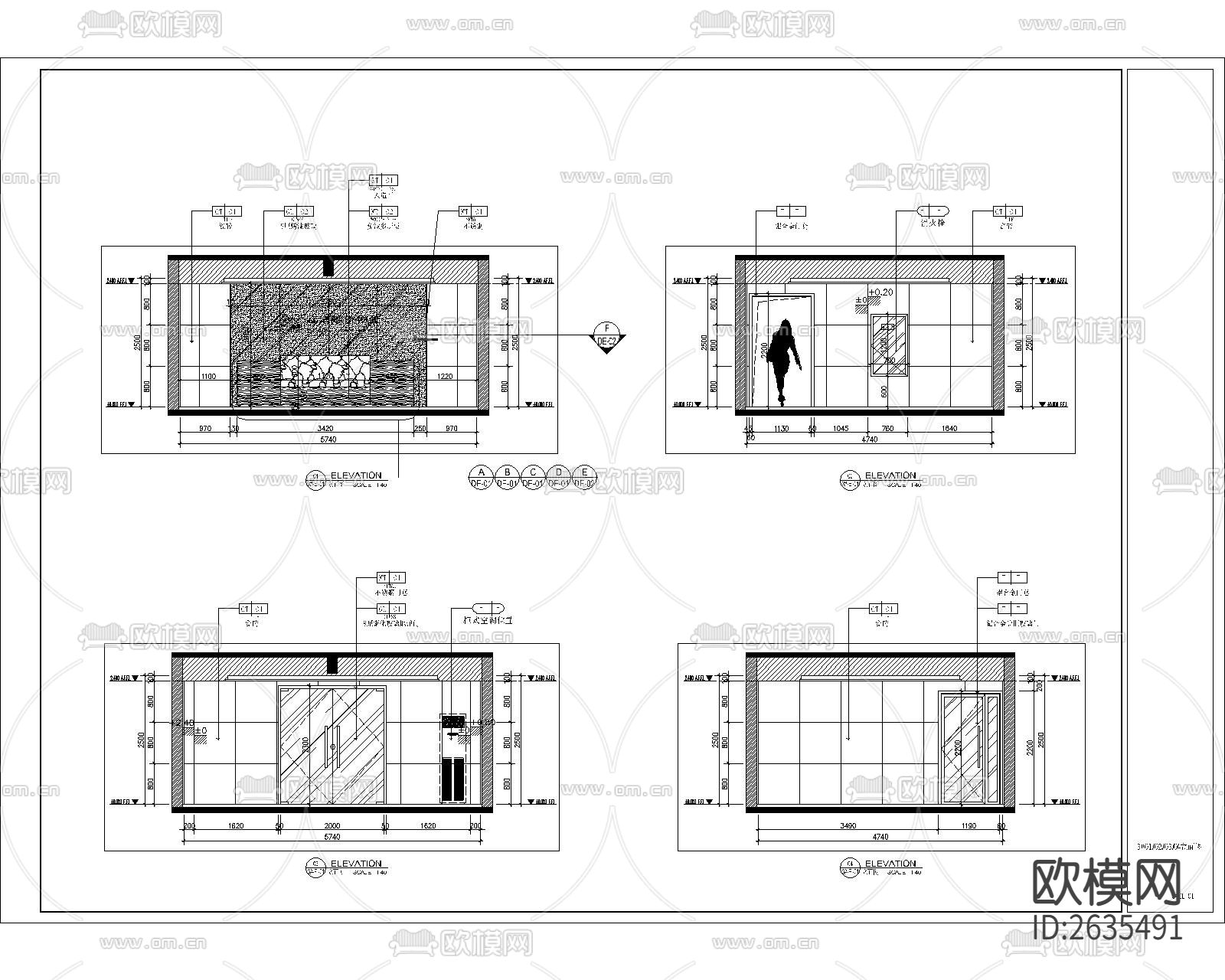 产物业办公室CAD施工图下载（渲染图9）