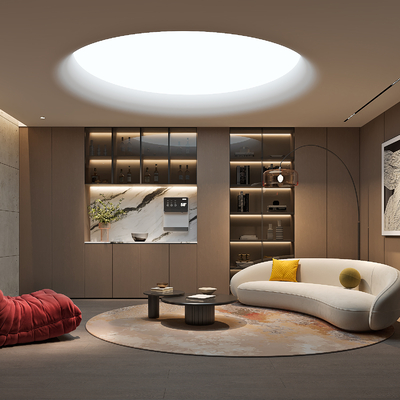  侘寂风休闲室 娱乐室su模型 