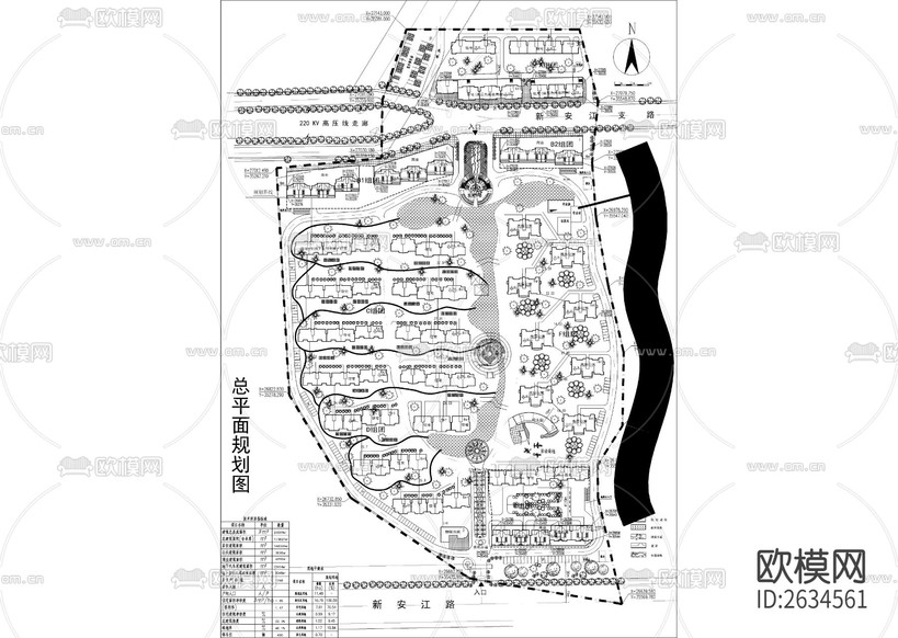 居住區(qū)CAD施工圖下載(渲染圖1)