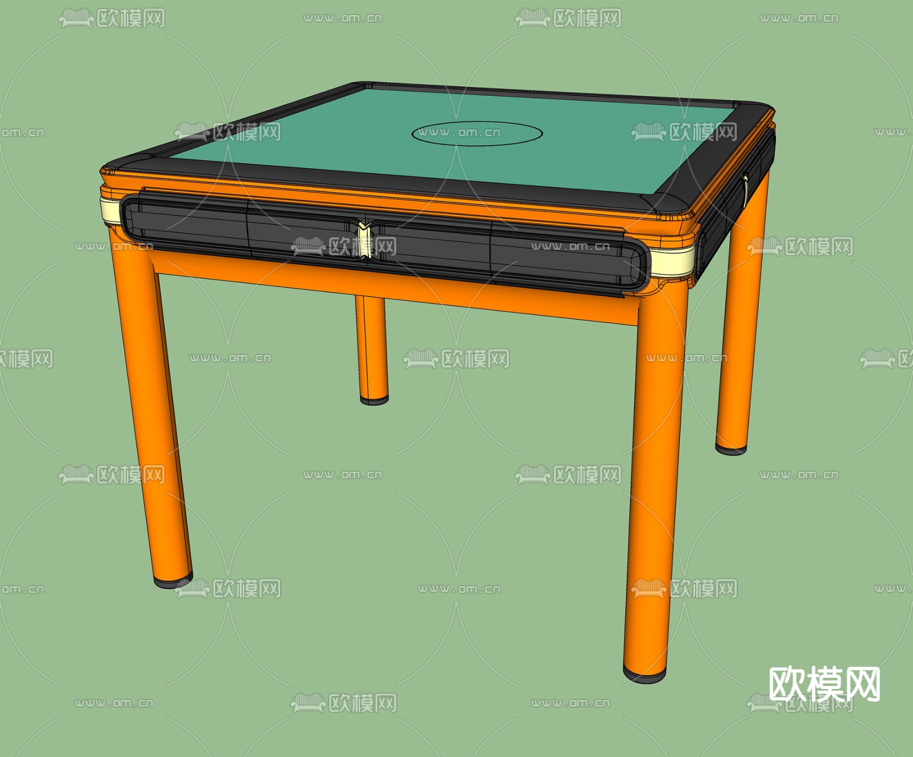 麻将机su模型下载（渲染图2）