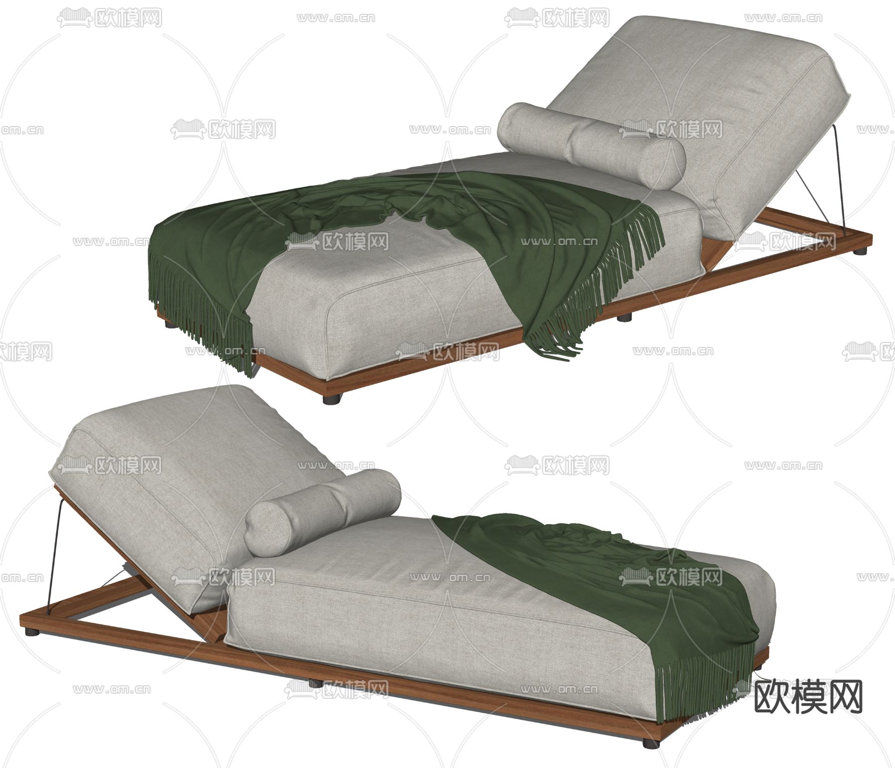 现代躺椅su模型下载（渲染图2）