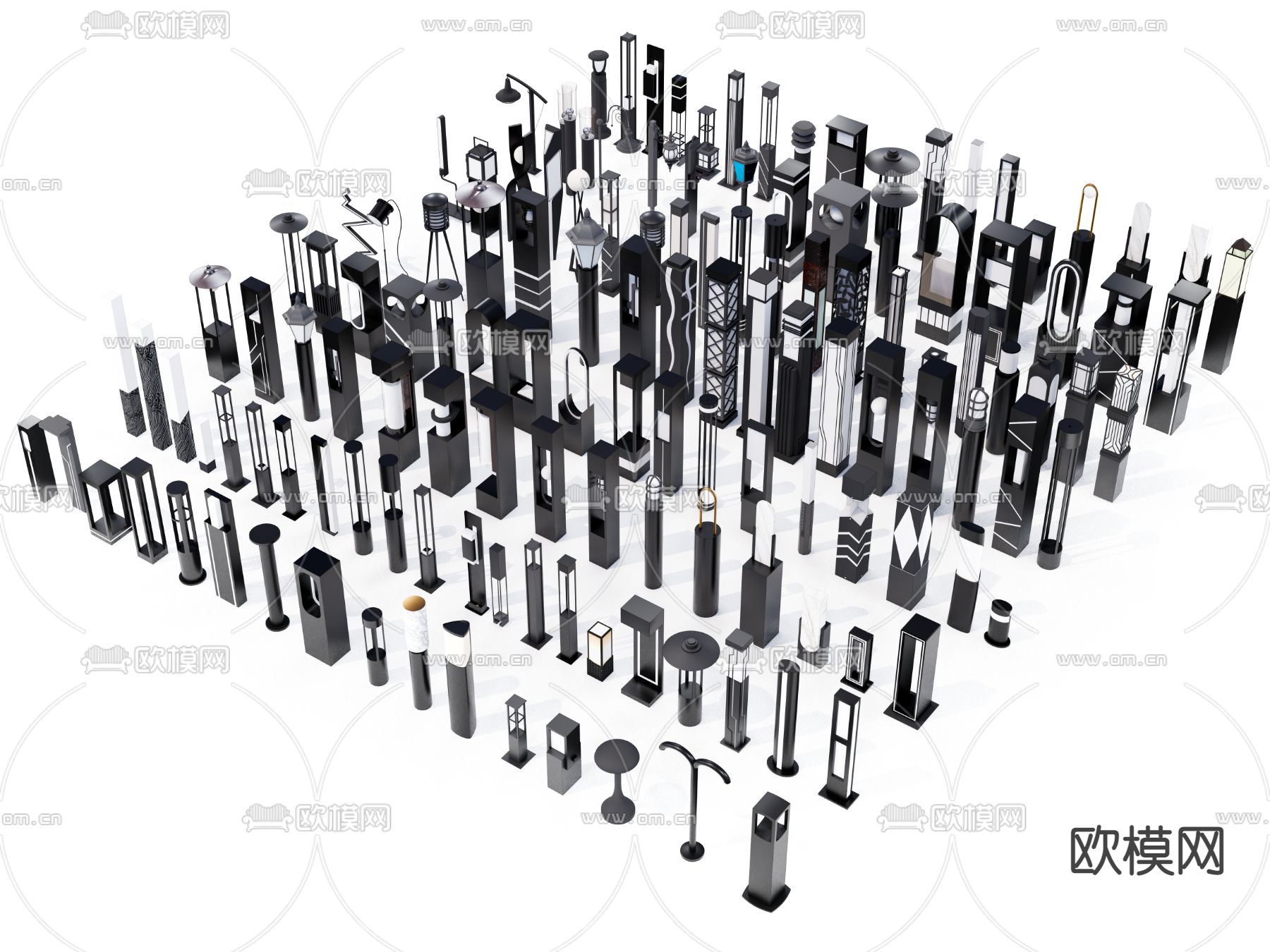 草坪灯 庭院灯 路灯su模型下载（渲染图4）