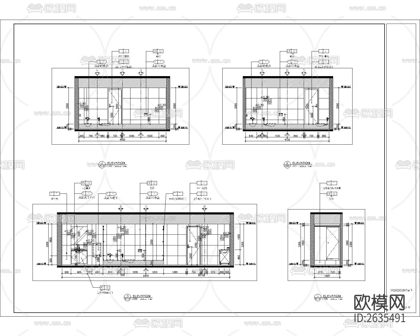 产物业办公室CAD施工图下载（渲染图7）