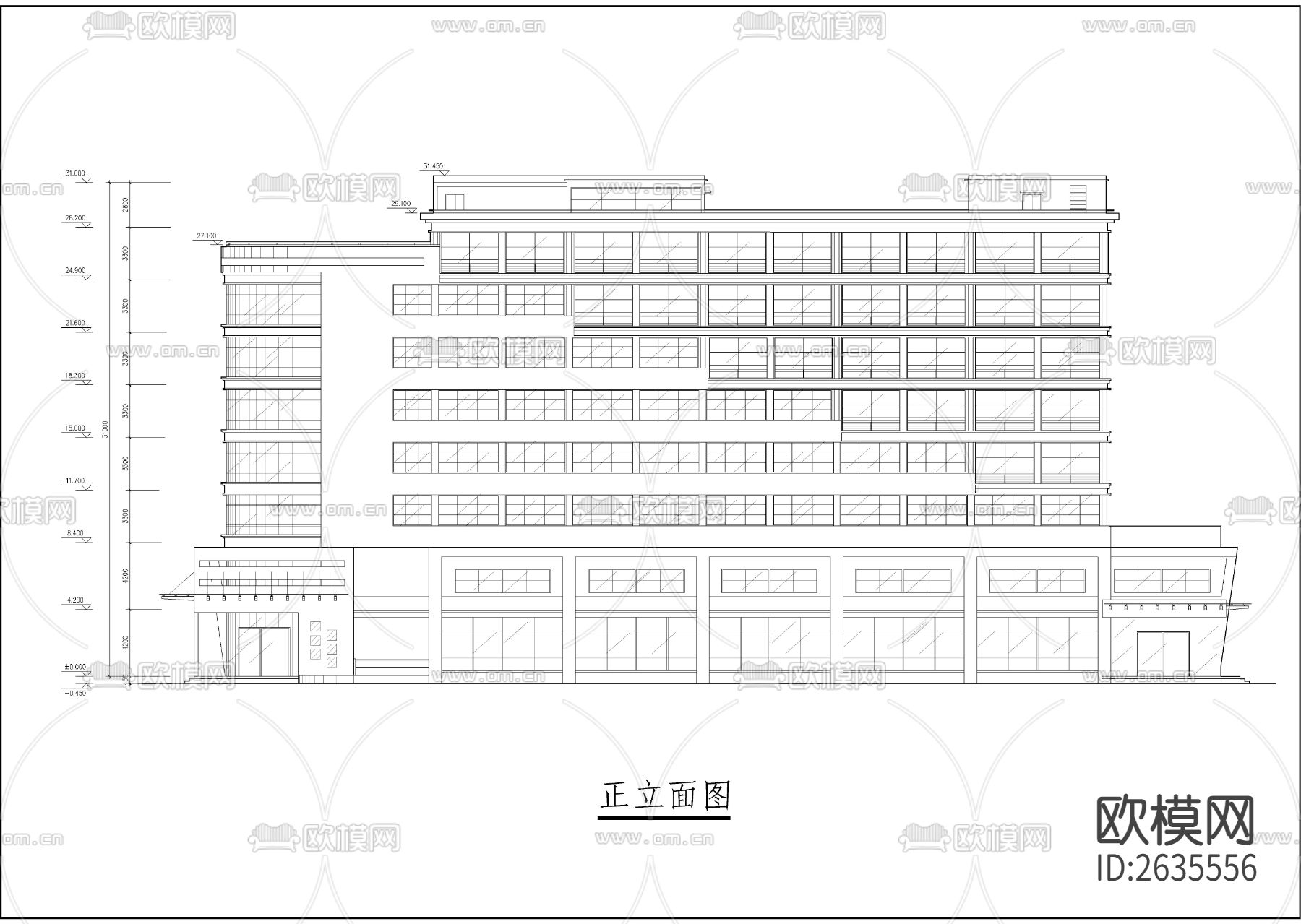 综合性写字楼CAD施工图下载（渲染图10）