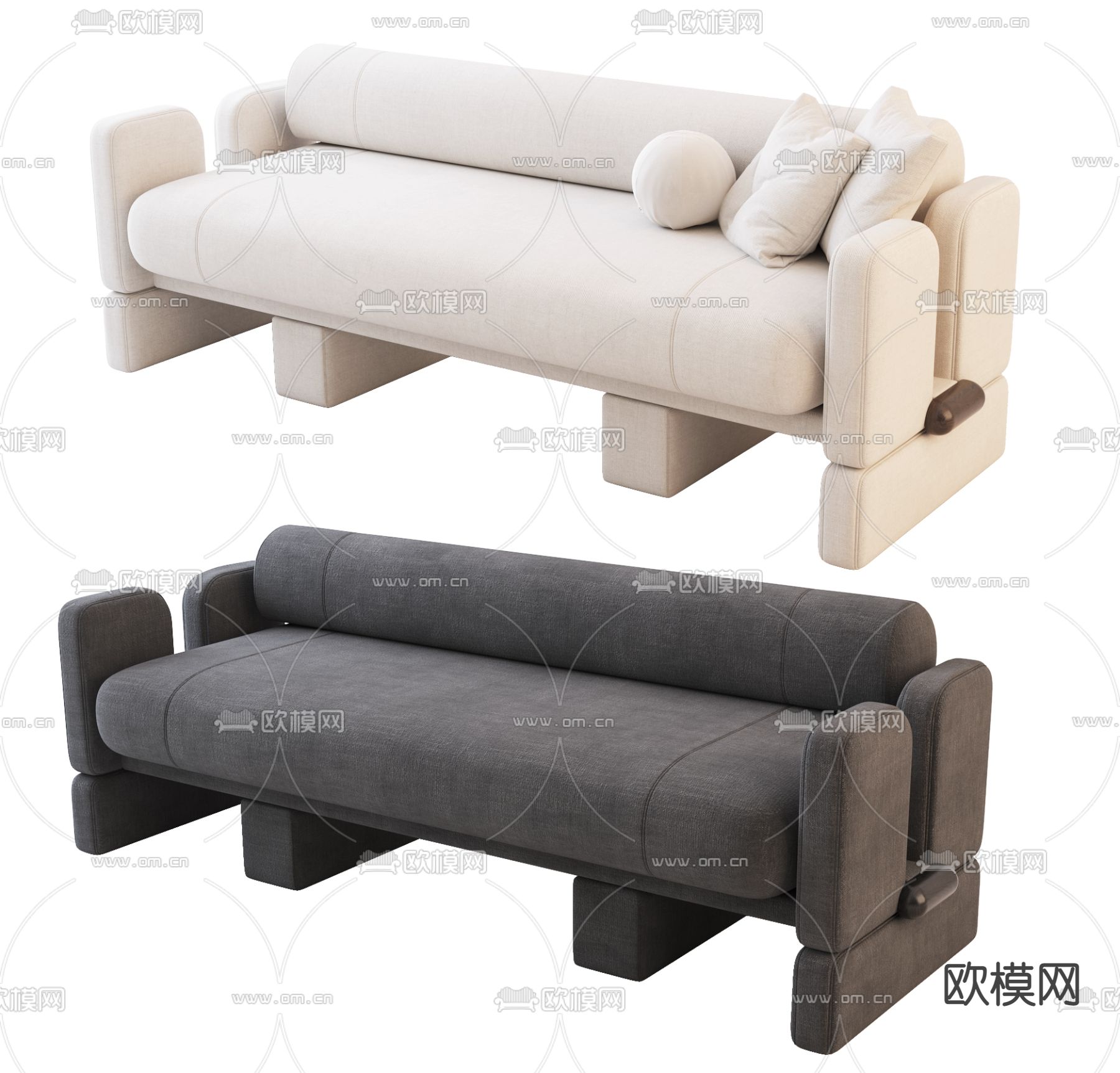 法式双人沙发su模型下载（渲染图1）