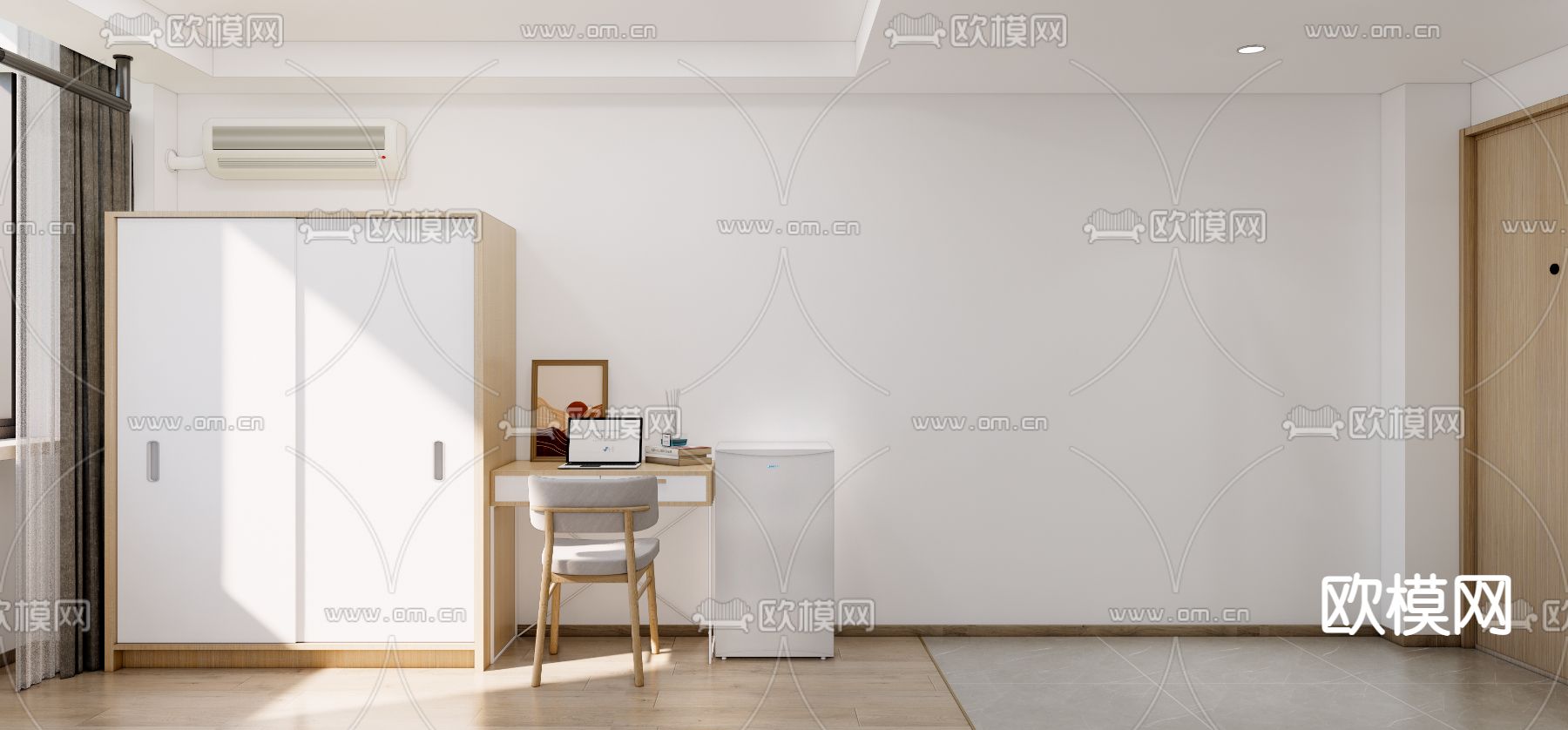 现代单身公寓su模型下载（渲染图2）