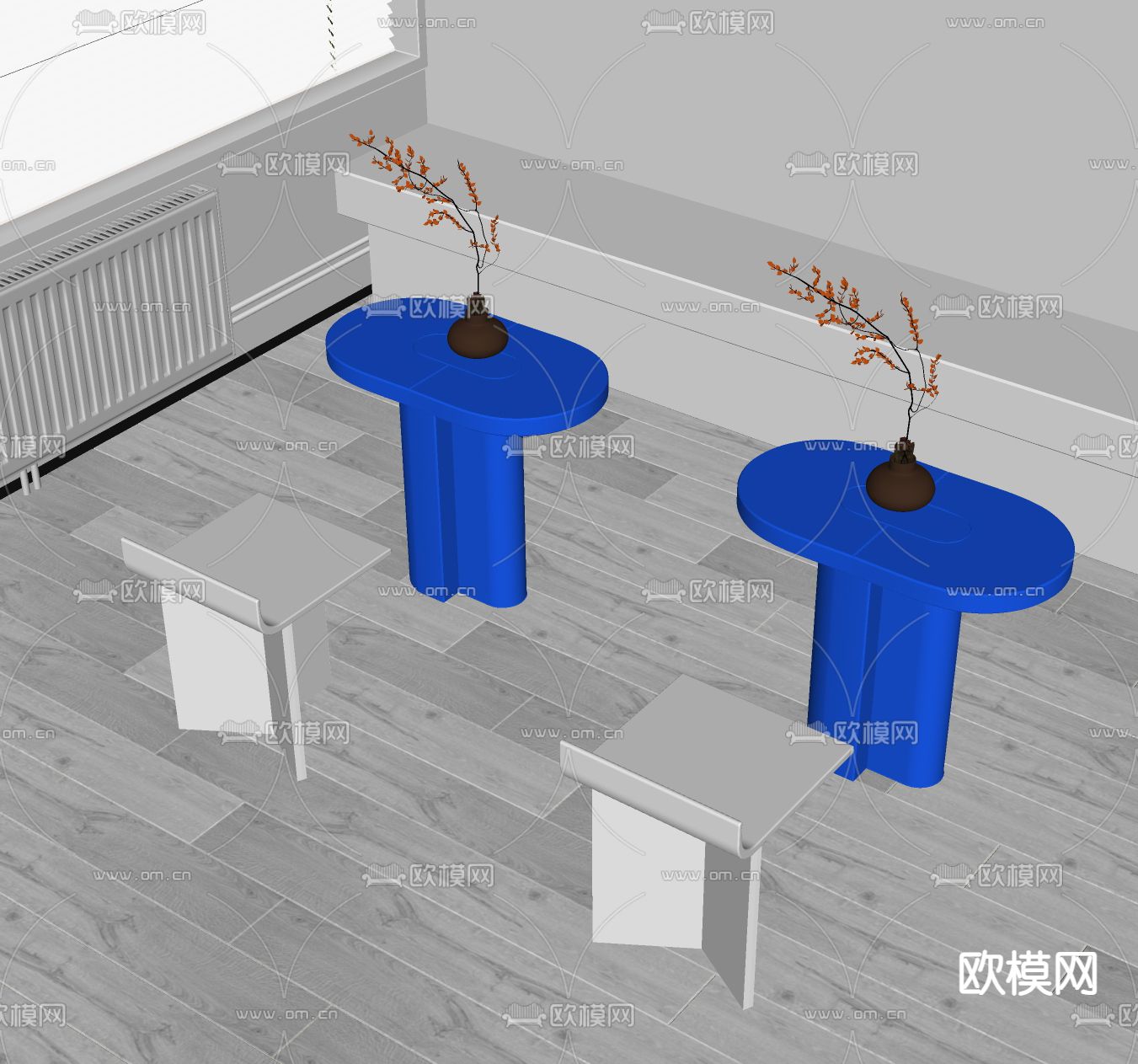 现代咖啡桌椅su模型