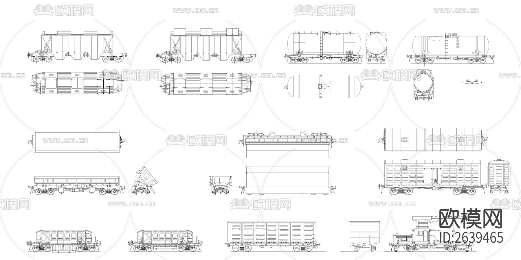 货运列车CAD施工图下载（渲染图3）