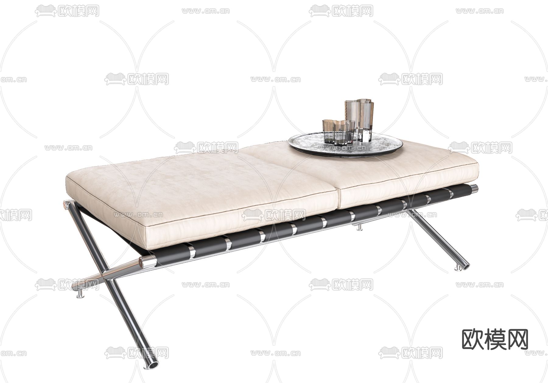 现代长凳su模型下载（渲染图1）