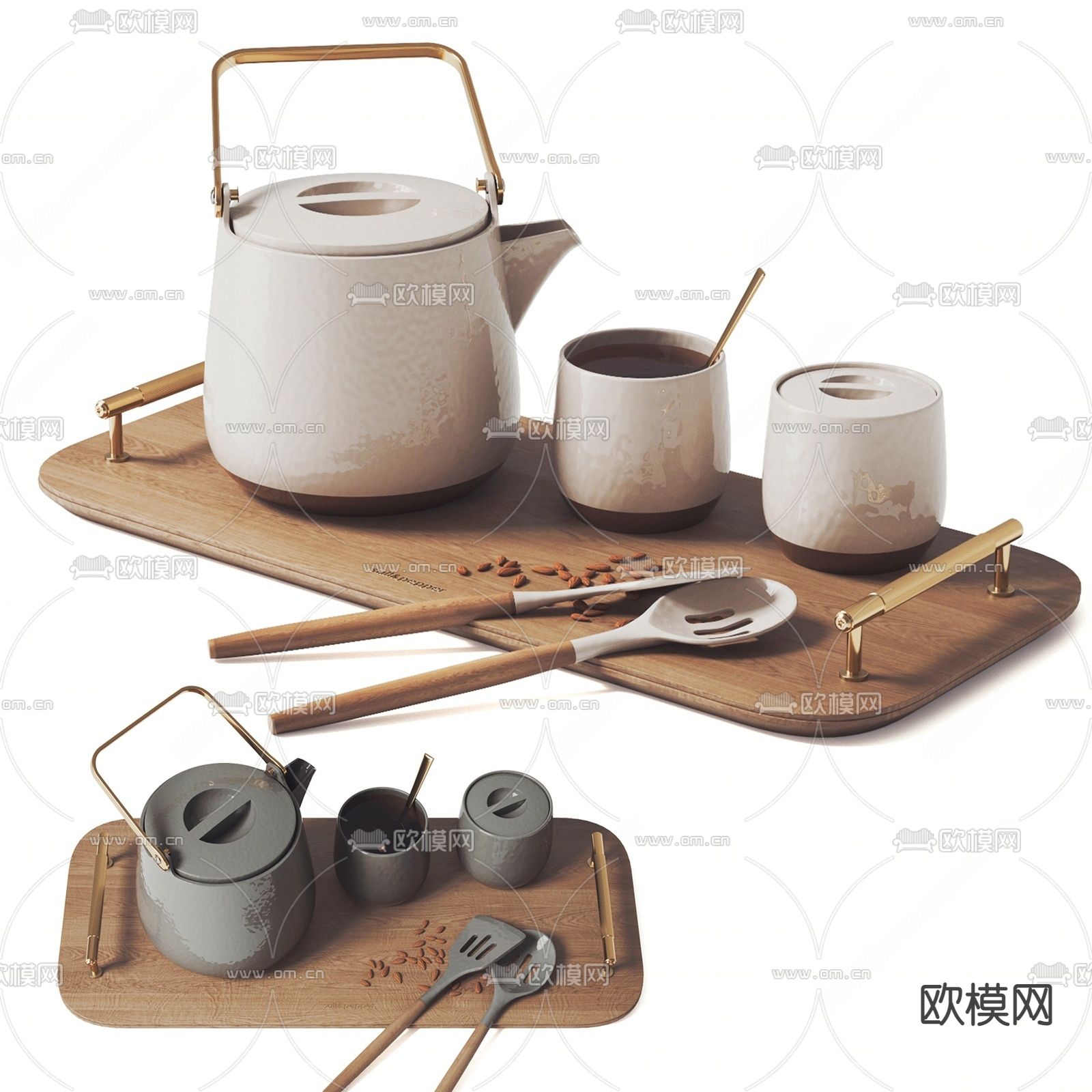 现代茶壶 茶杯 咖啡壶su模型