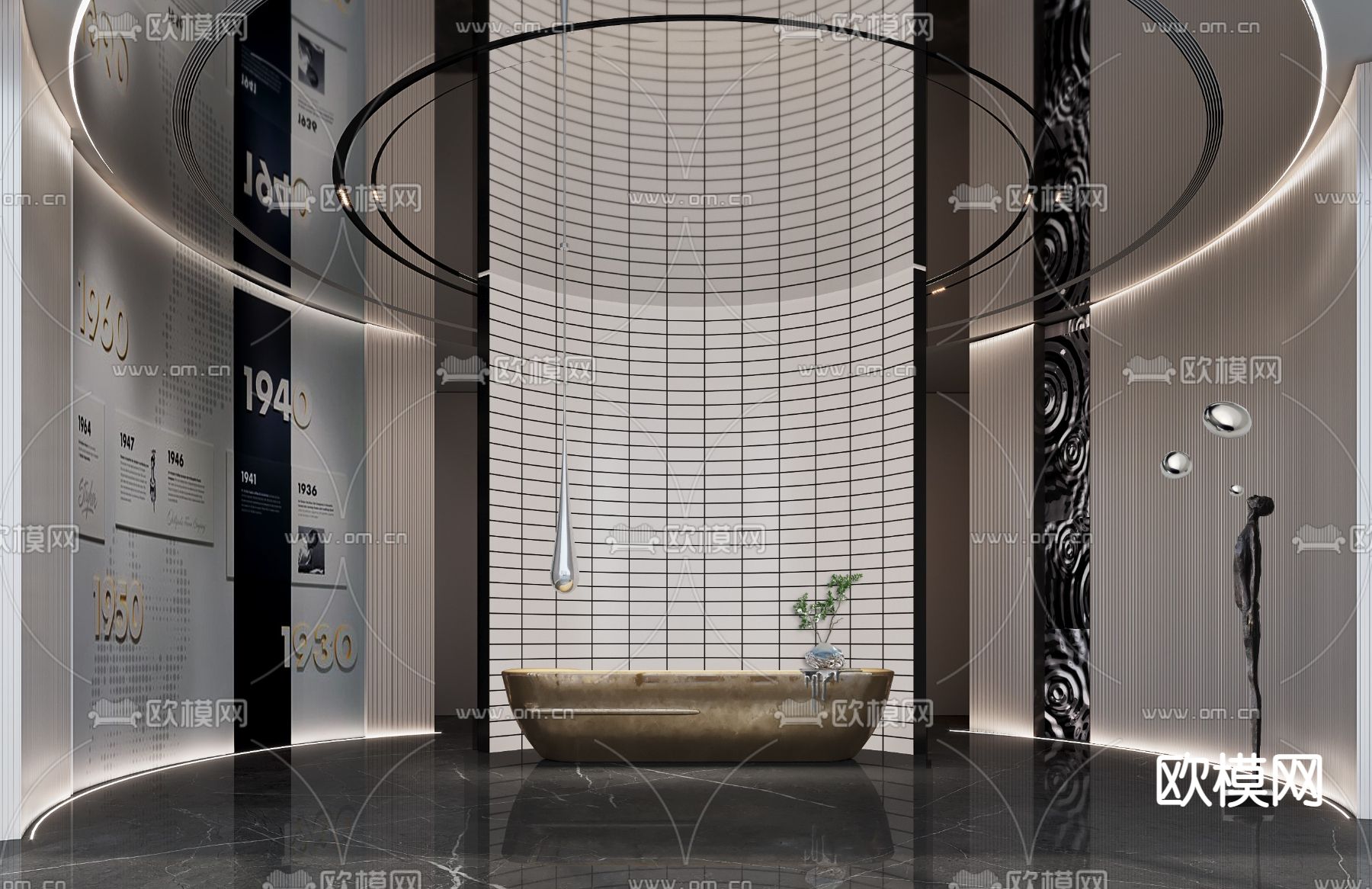 办公室前台 接待台3d模型下载