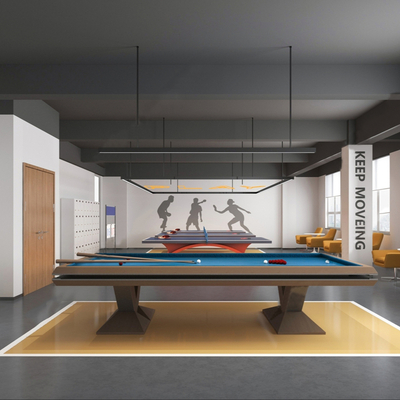  现代乒乓球室su模型 