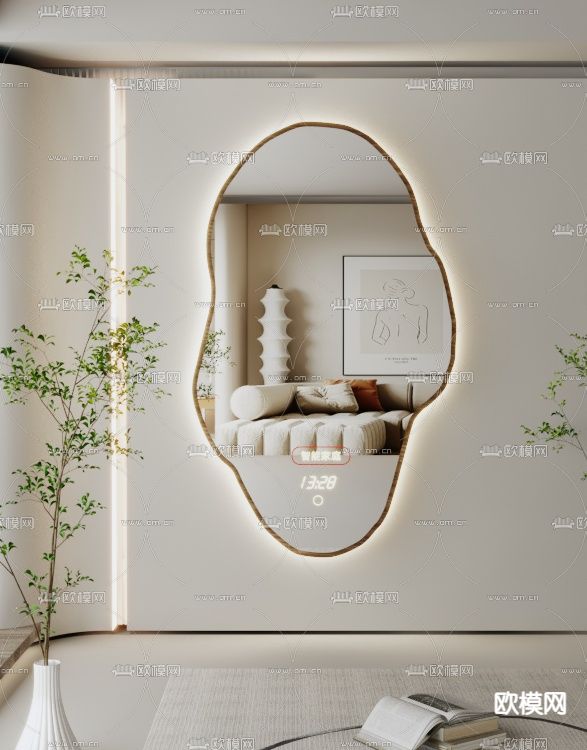 镜子 全身镜 化妆镜3d模型下载