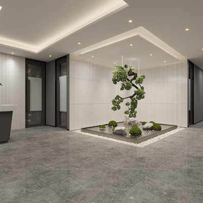  现代松树小品 植物堆su模型 