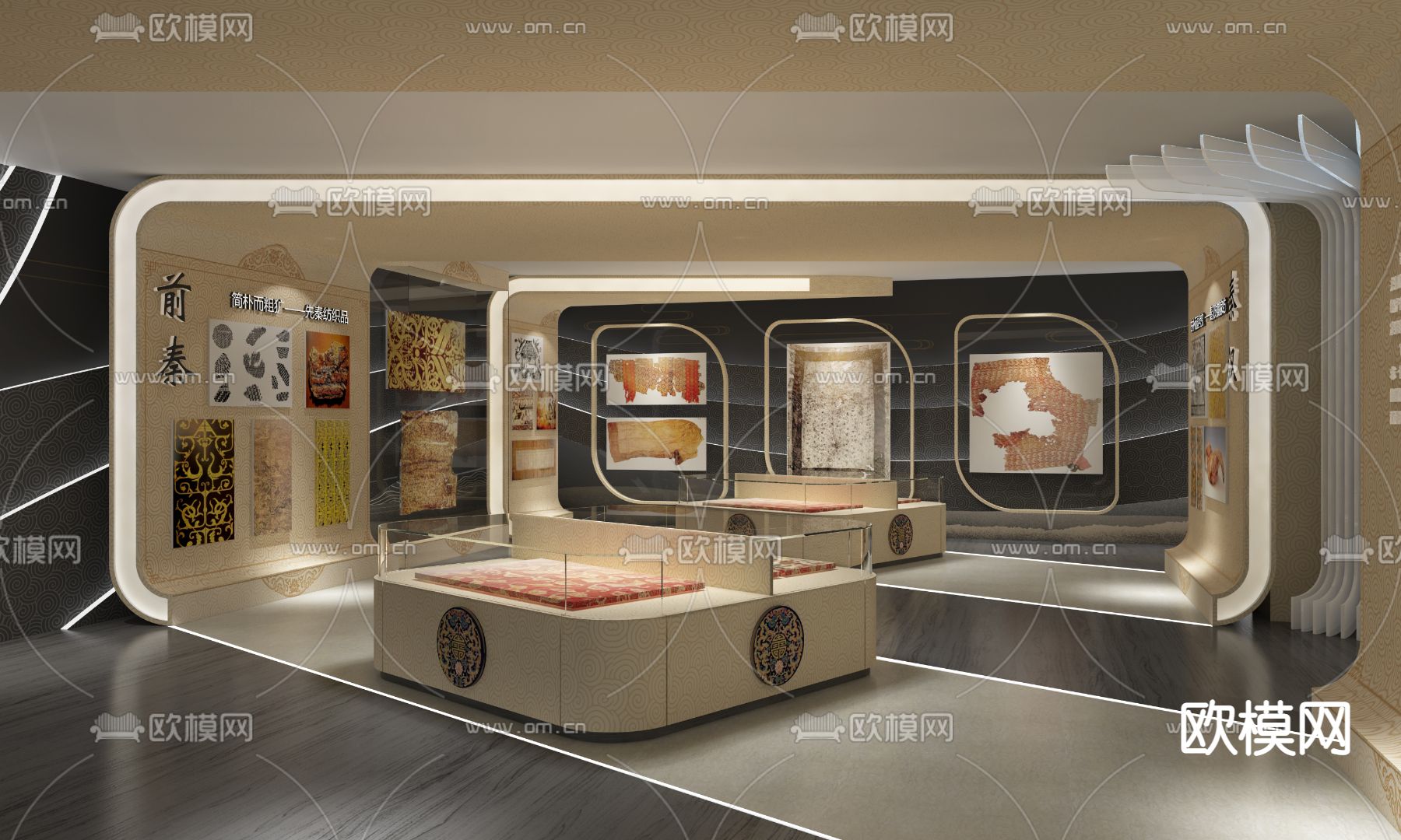 新中式纺织博物馆su模型下载（渲染图3）