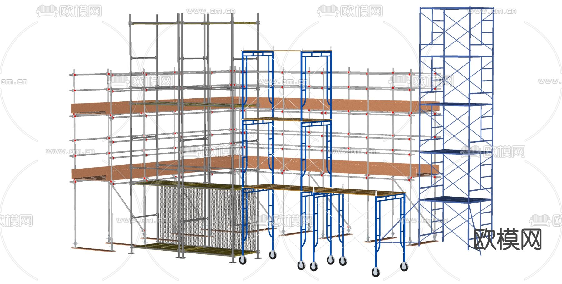 工地脚手架su模型下载（渲染图2）