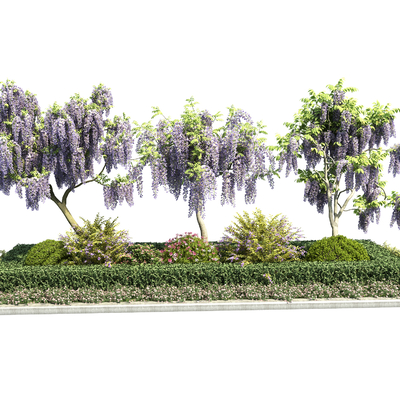  现代植物堆 花坛su模型 