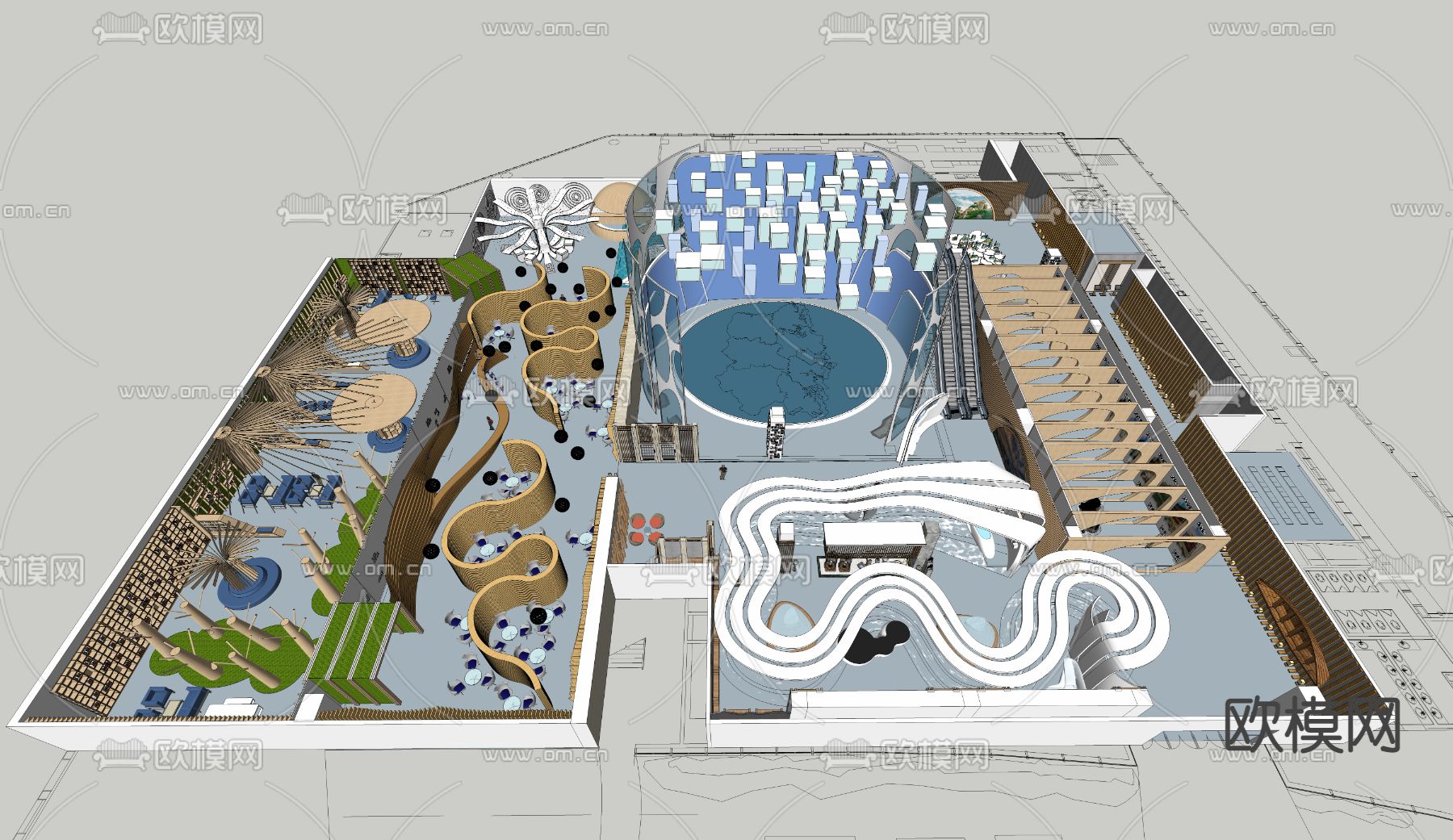 游客中心 创意展厅su模型下载（渲染图8）