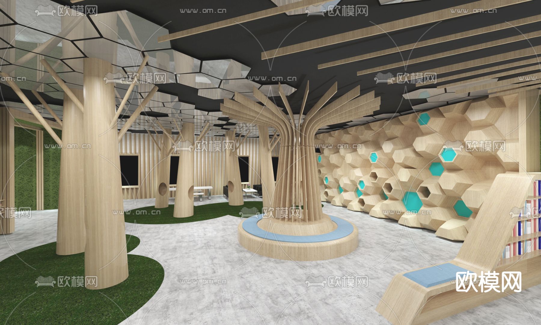 游客中心 创意展厅su模型下载（渲染图7）