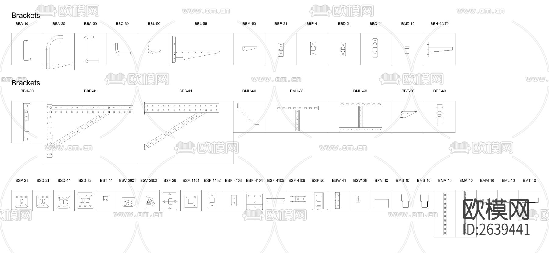 各种型材CAD图库下载（渲染图4）