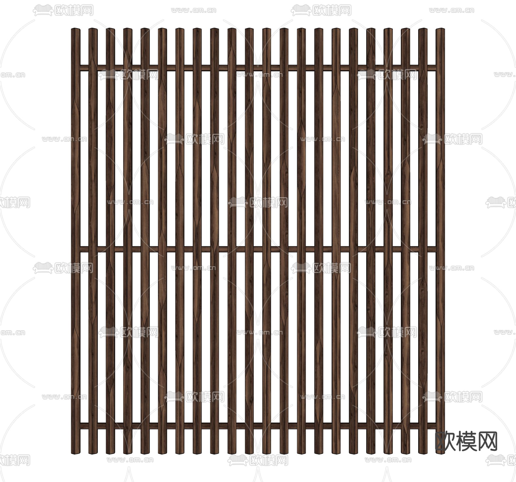 现代木隔断su模型下载（渲染图2）