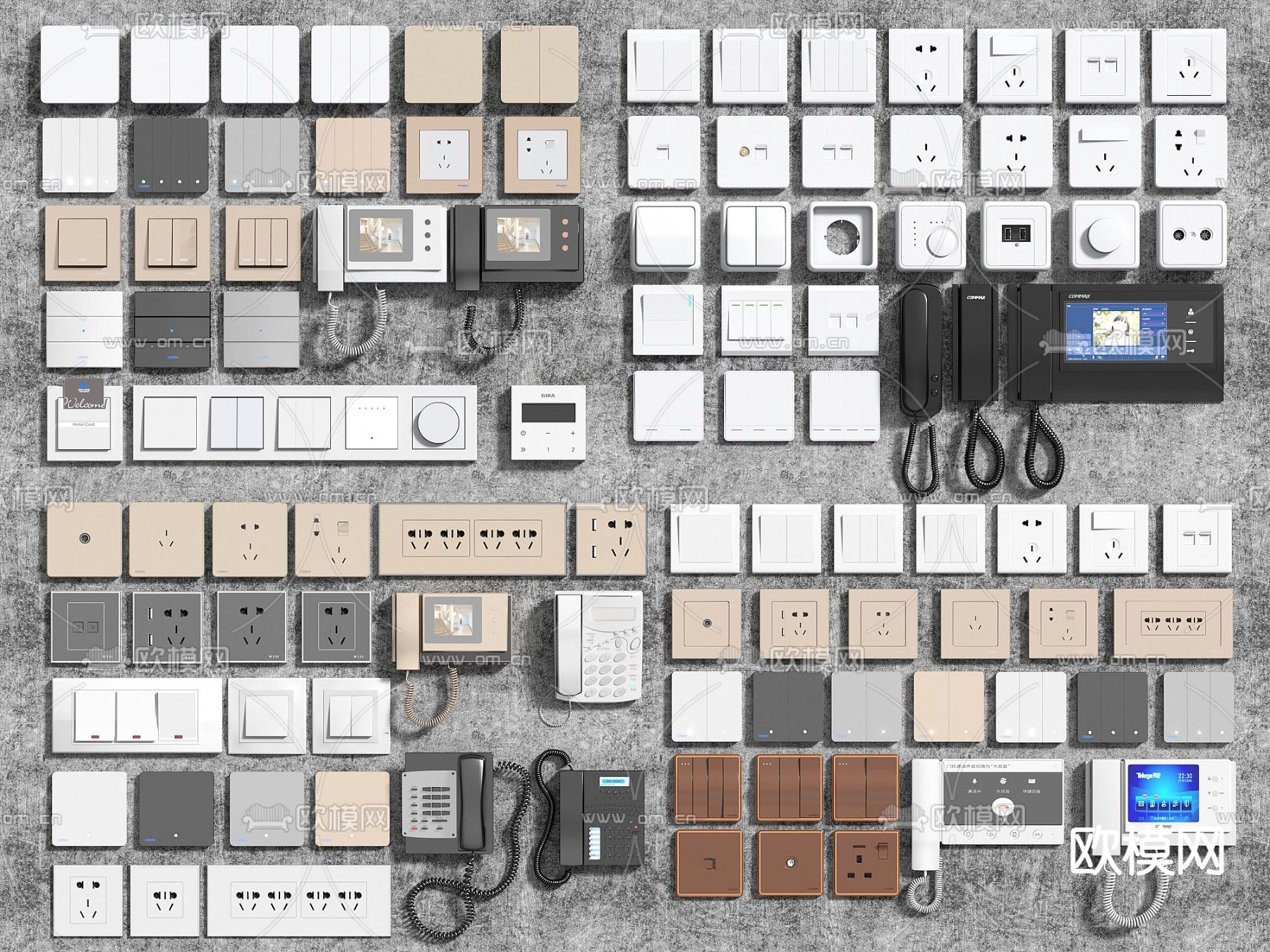 开关 插座3d模型下载