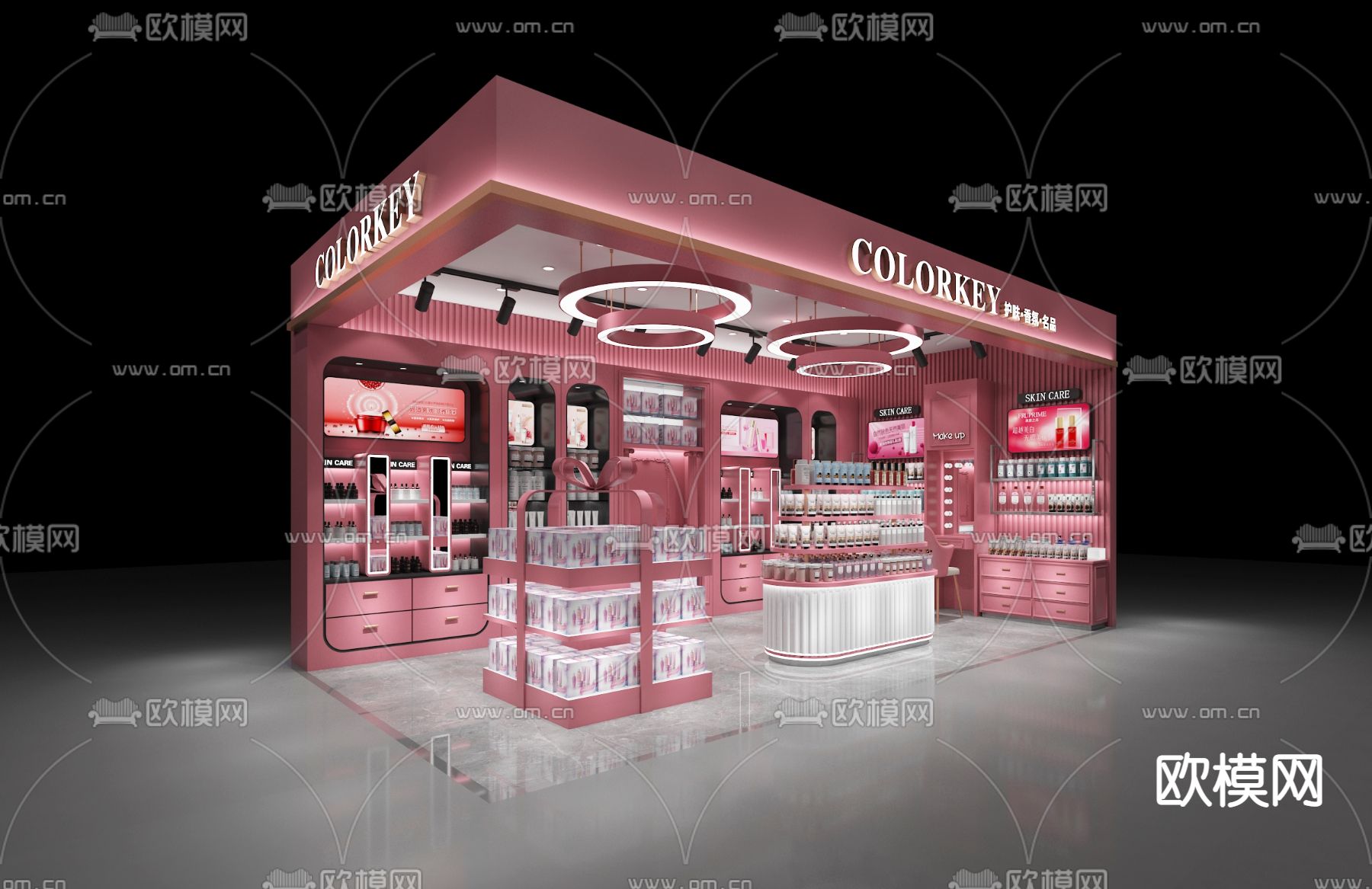 美妆店免费3d模型下载（渲染图3）