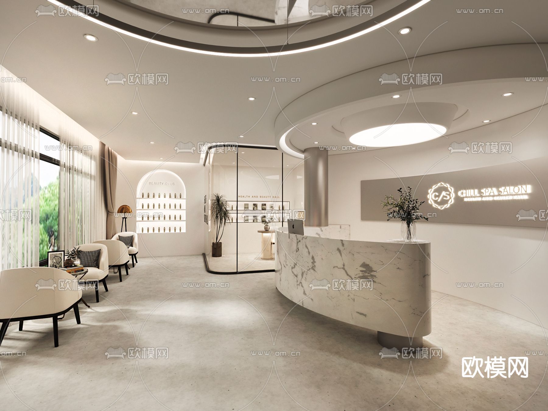 SPA 美容院3d模型下载（渲染图1）