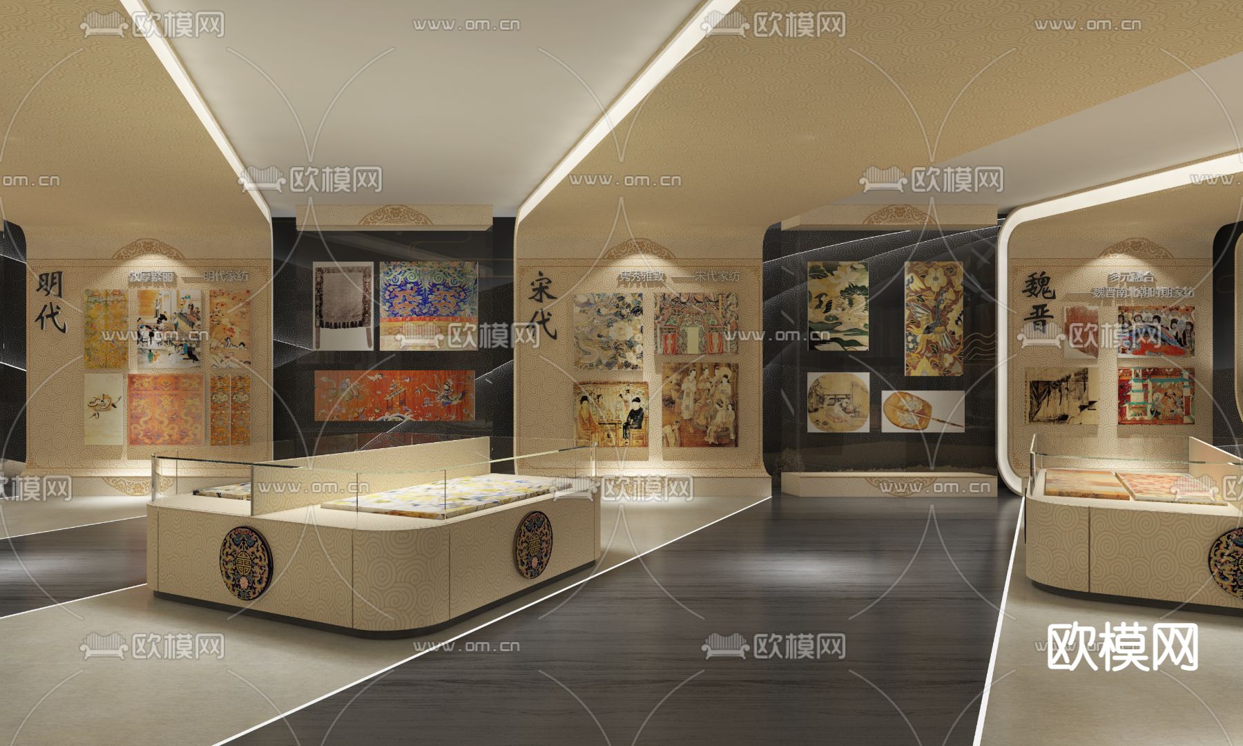 新中式纺织博物馆su模型下载（渲染图8）