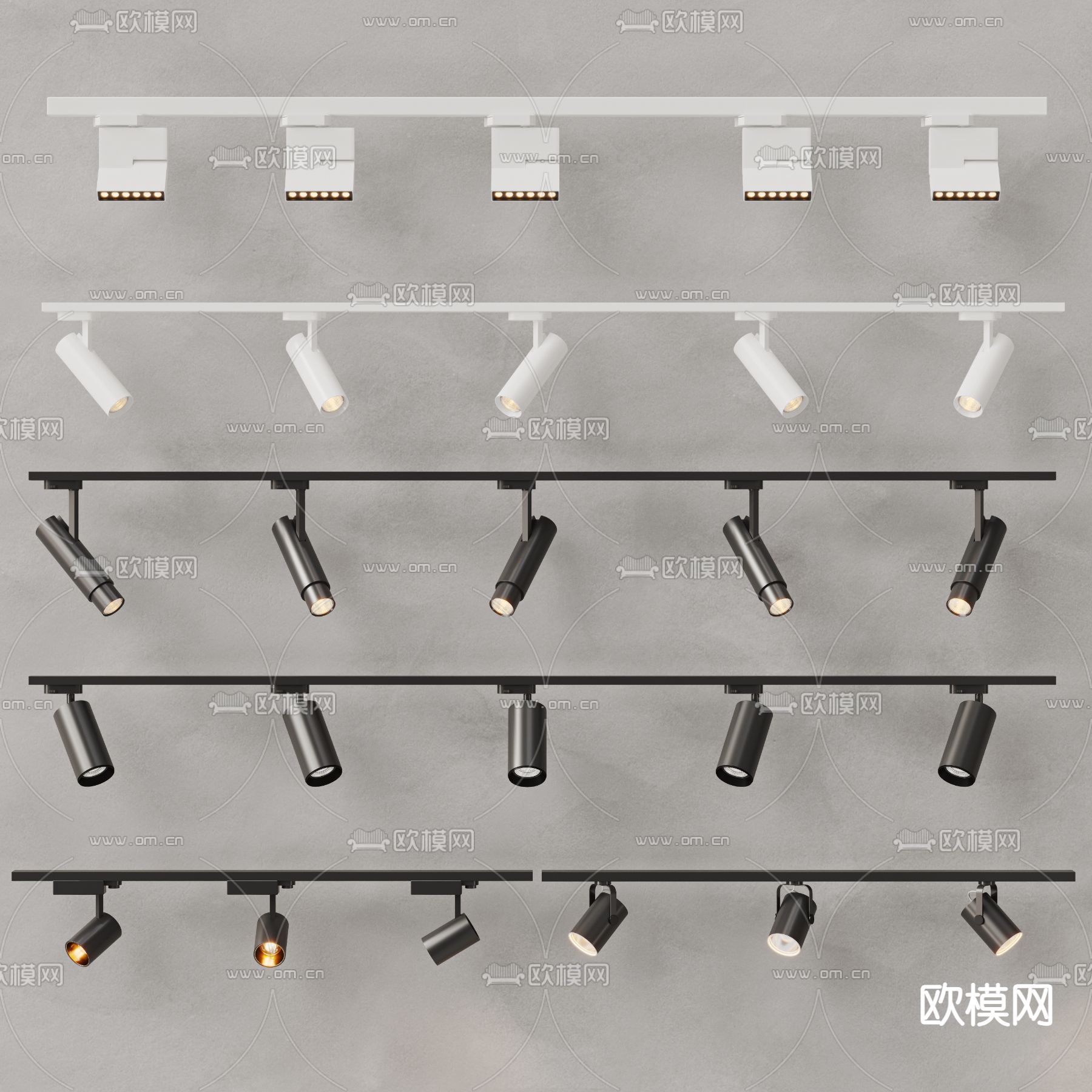 筒灯 射灯 轨道灯3d模型下载