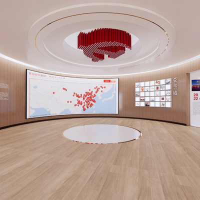  文化社区党建展厅su模型 