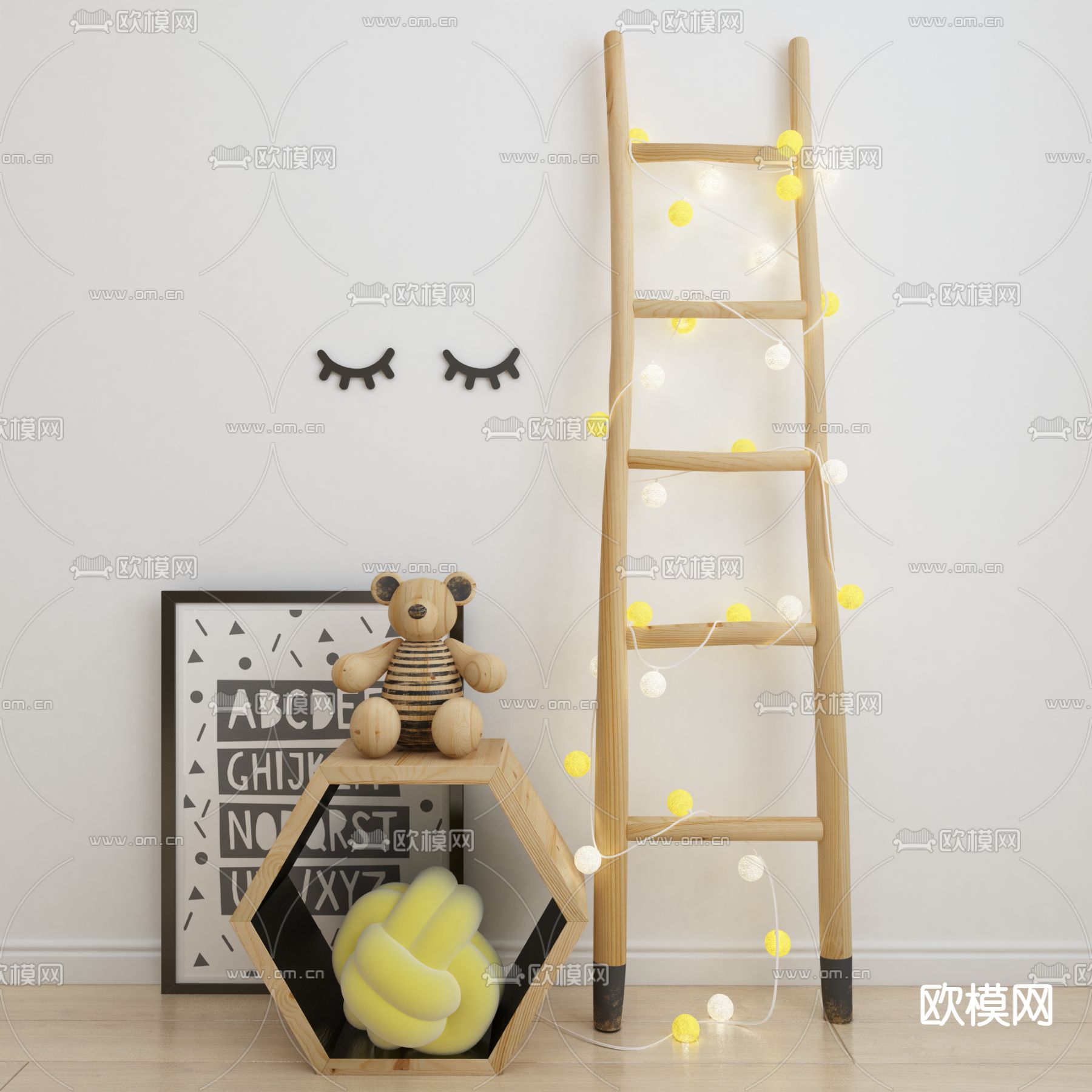 装饰灯 公仔玩具3d模型下载（渲染图1）