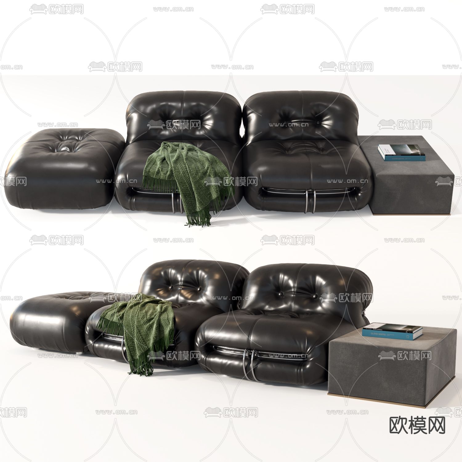 B&B 皮革沙发su模型下载（渲染图1）