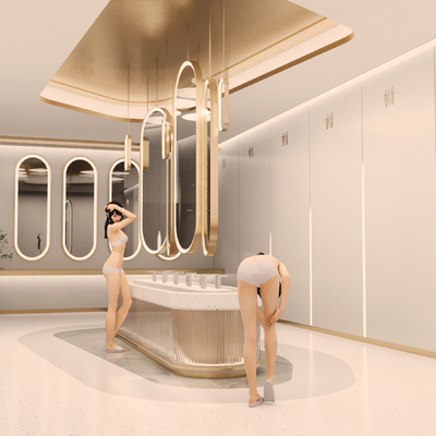  现代公共卫生间su模型 