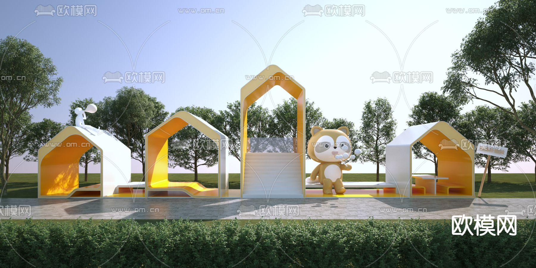 户外座椅 卡通座椅3d模型下载