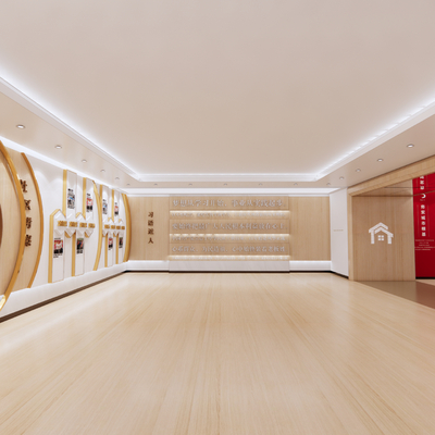  文化社区党建展厅su模型 