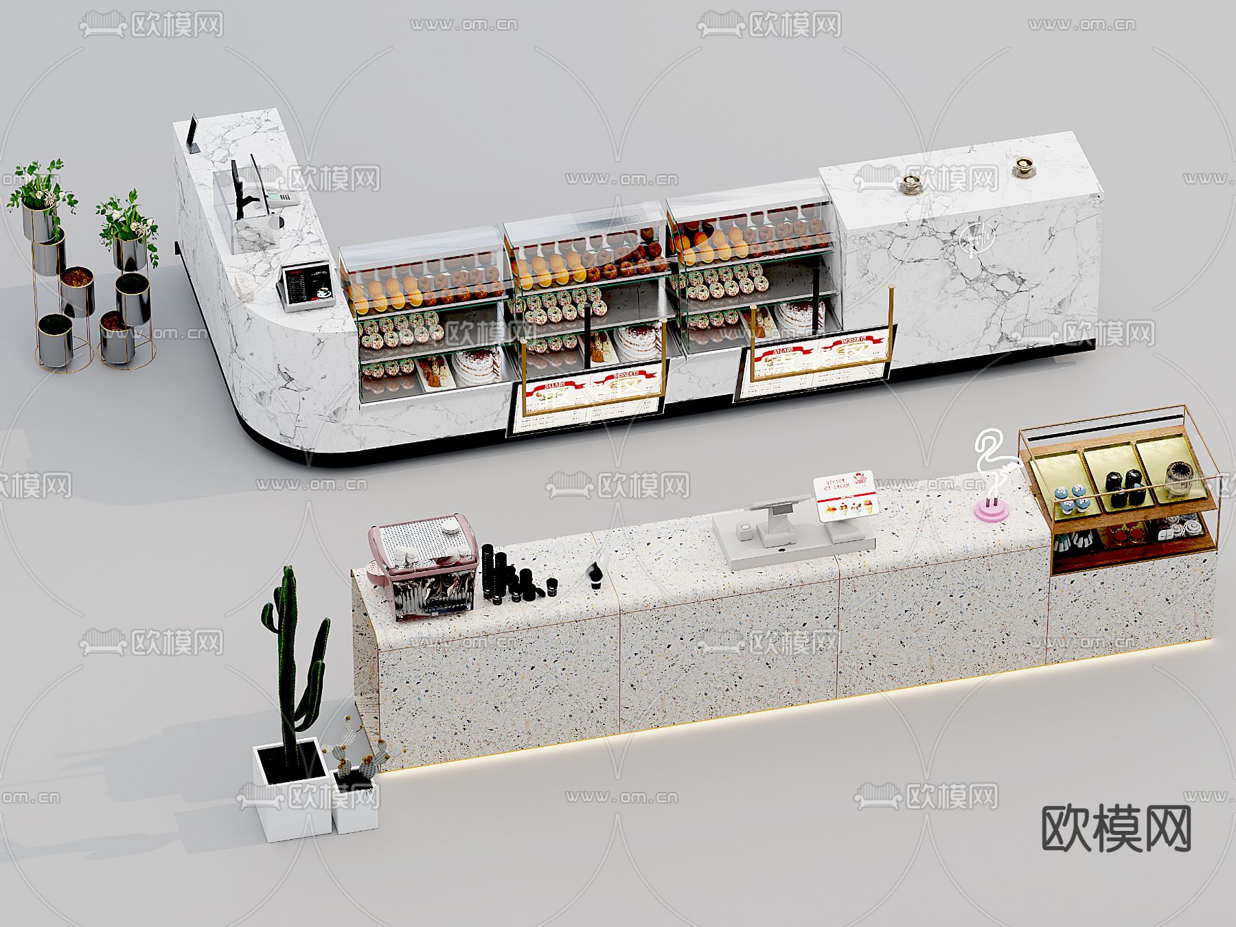 收银吧台3d模型下载