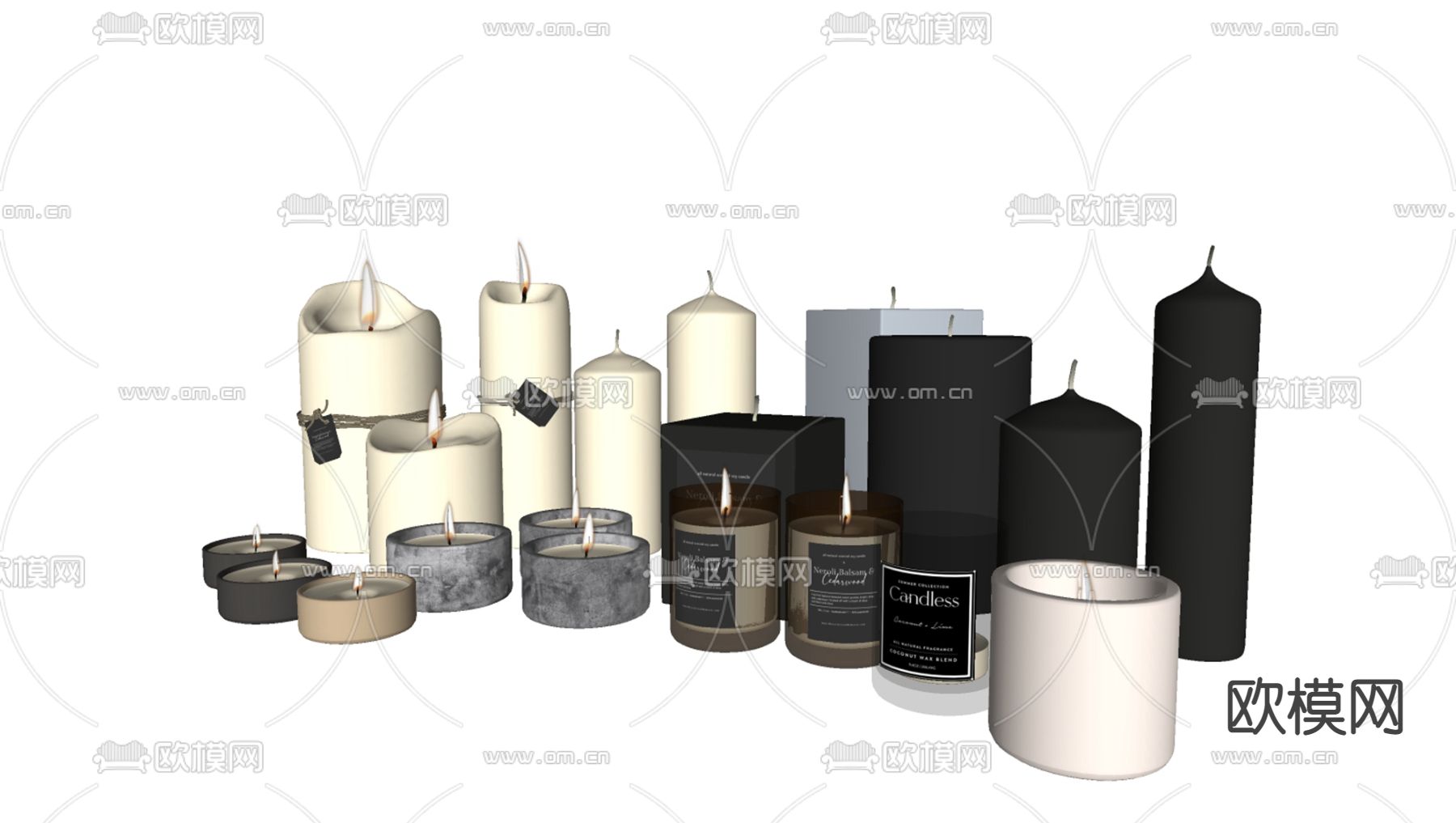 蜡烛su模型下载（渲染图2）