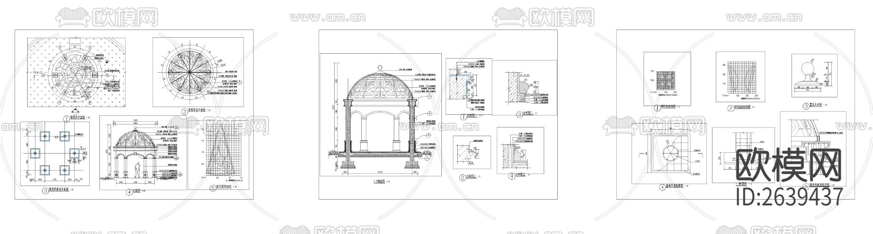 欧式风格生态景观亭CAD图库下载（渲染图8）