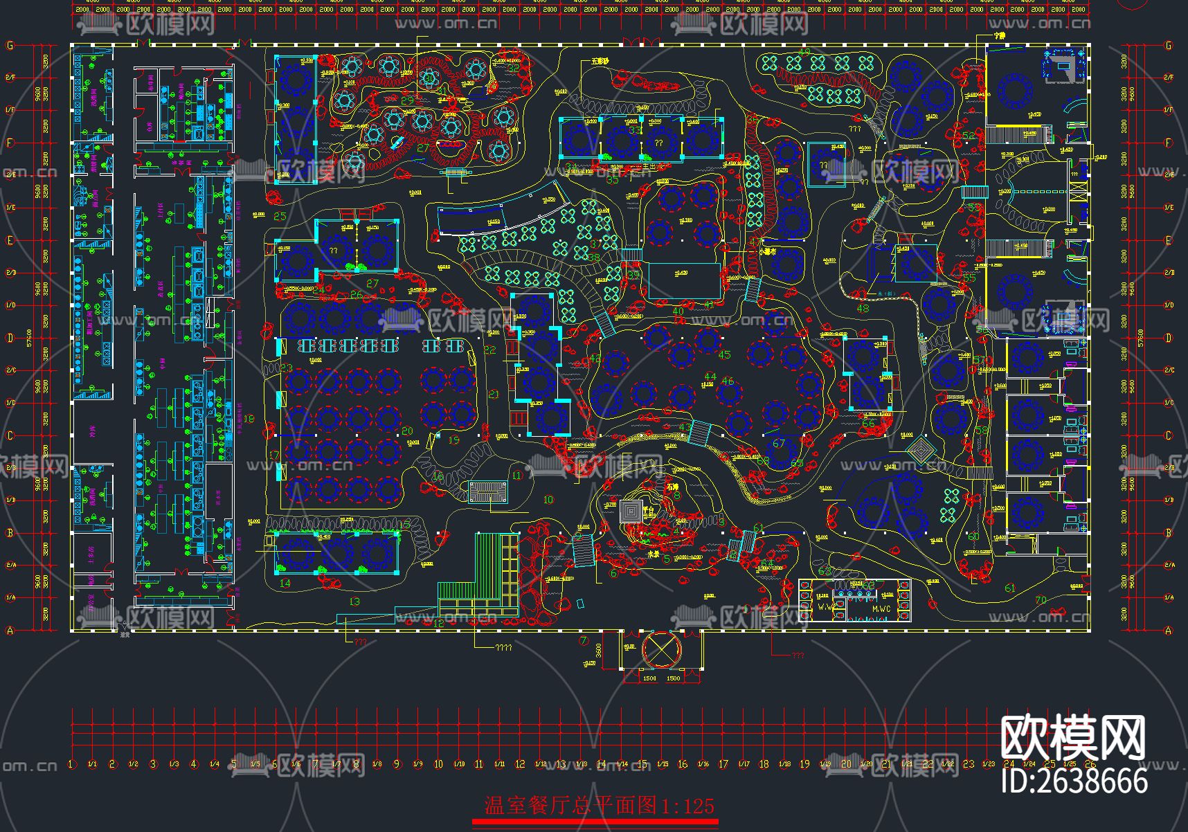 182套餐饮空间CAD施工图下载（渲染图8）